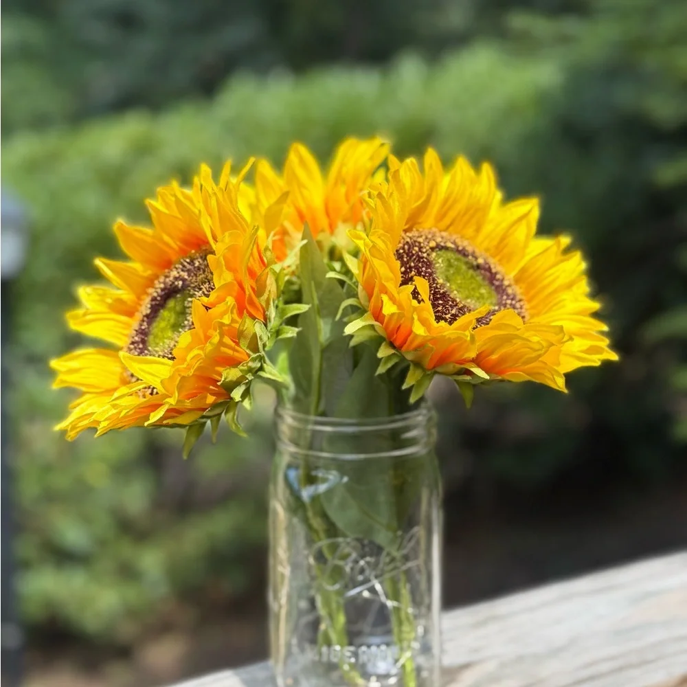 Autumn Floral Arrangement in Mason Jar with LED lights